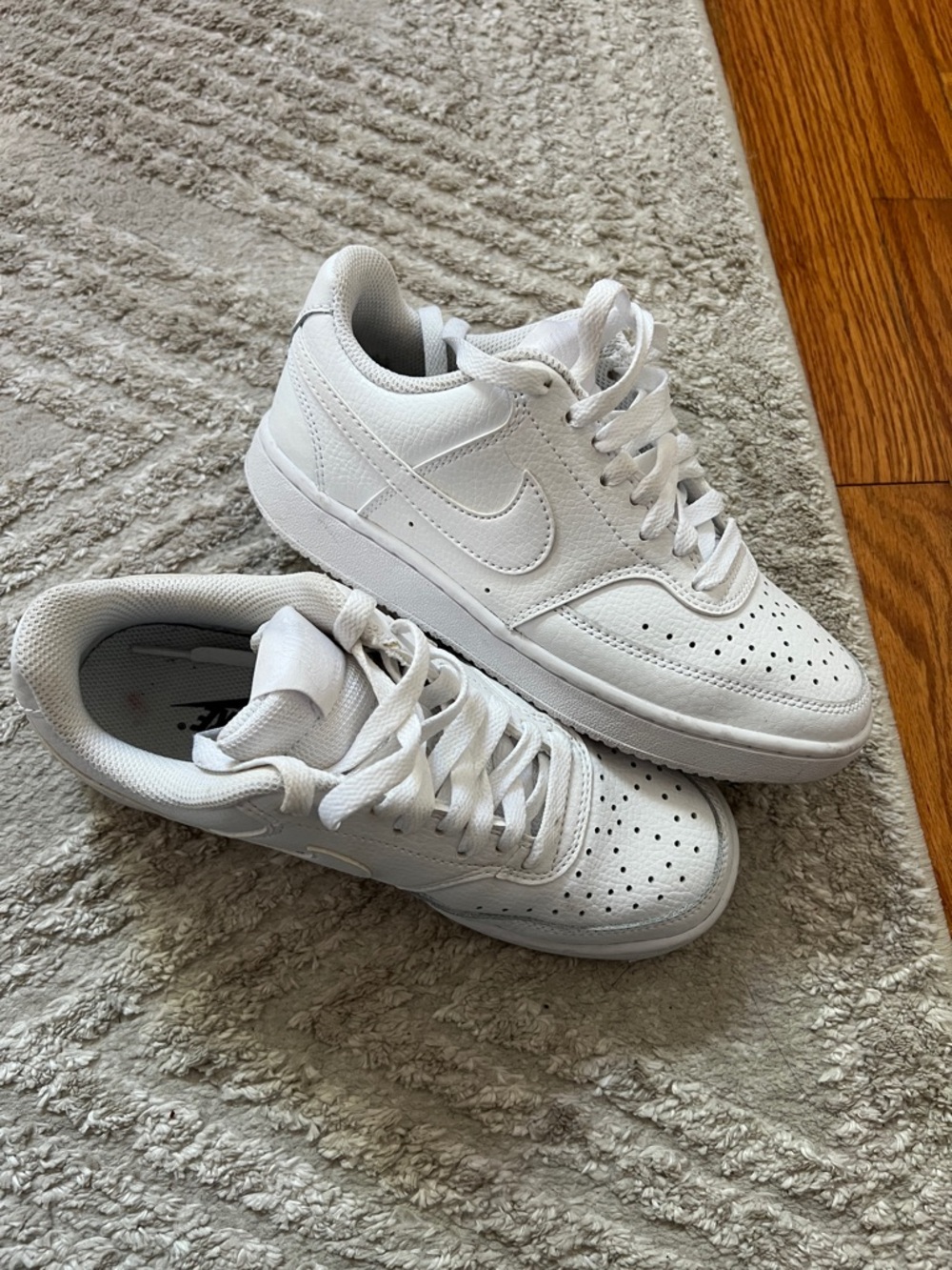 Nike White Leather Low-Top Swoosh Sneakers